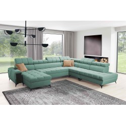 Sofá esquinero en forma de U Venna X con función de cama - Un mueble excepcional y funcional | [NAZWA SKLEPU]