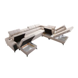 U-shaped corner sofa Venna X with sleeping function - Unique and functional furniture | [NAZWA SKLEPU]