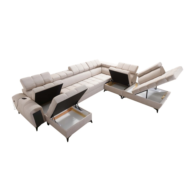 U-shaped corner sofa Venna X with sleeping function - Unique and functional furniture | [NAZWA SKLEPU]