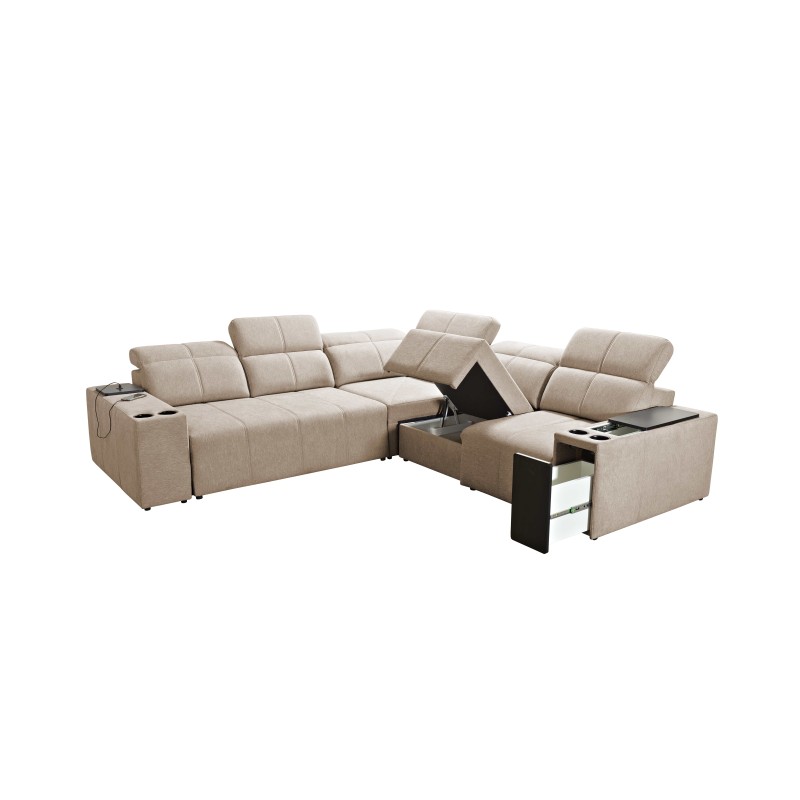 Milano III Mix Corner Sofa with Sleeping Function (Weave, Verita 76) | Your Living Room Full of Comfort