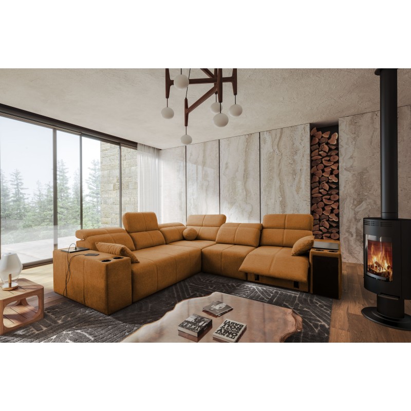 Milano III Mix Corner Sofa with Sleeping Function (Weave, Verita 54) | Your living room full of comfort