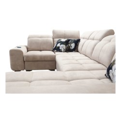 Sofá esquinero Ascot IV con función de cama, puerto USB y reposacabezas ajustables - Terciopelo, Wave 10