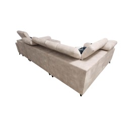 Ascot IV corner sofa with sleeping function, USB port, and adjustable headrests - Velvet, Wave 11