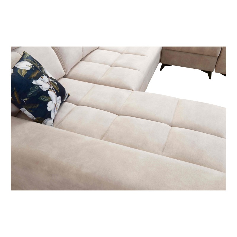 Ascot IV corner sofa with a sleeping function, USB port, and adjustable headrests - Velvet, Wave 6
