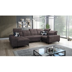 Ascot IV Corner Sofa with Sleeping Function, USB Port, and Adjustable Headrests - Velvet, Wave 10