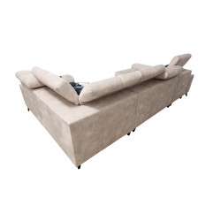 Ecksofa Ascot IV mit Schlaffunktion, USB-Anschluss und verstellbaren Kopfstützen - Samt, Wave 15