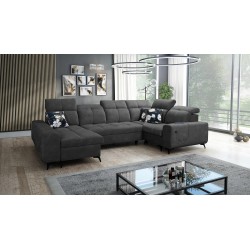 Ascot IV corner sofa with a sleeping function, USB port, and adjustable headrests - Velvet, Wave 16