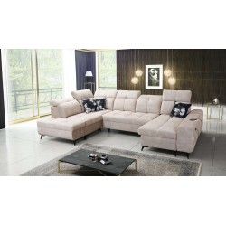 Esquina Ascot VI con función de cama, puerto USB y reposacabezas ajustables | Muebles