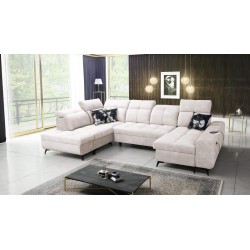 Esquina Ascot VI con función de cama, puerto USB y reposacabezas ajustables | Muebles