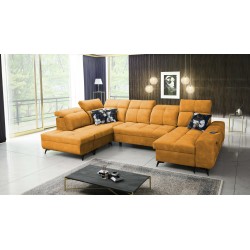 Esquina Ascot VI con función de cama, puerto USB y reposacabezas ajustables | Muebles