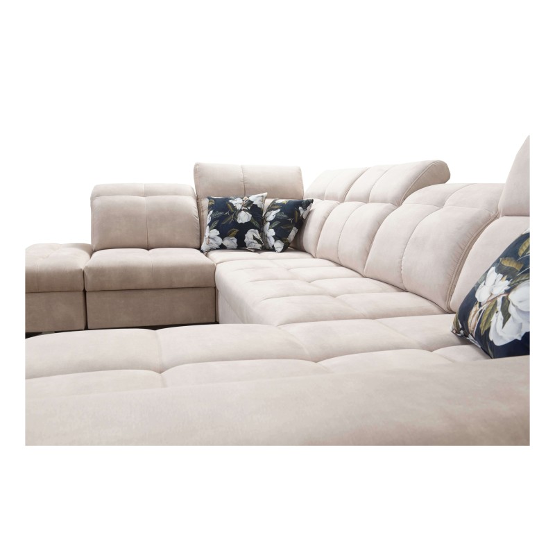 Ascot VI Corner Sofa with Sleeping Function, USB Port, and Adjustable Headrests | Furniture