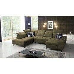 Ascot VI Corner Sofa with Sleeping Function, USB Port, and Adjustable Headrests | Furniture