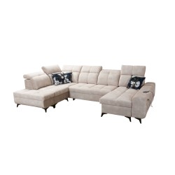 Ascot VI Corner Sofa with Sleeping Function, USB Port, and Adjustable Headrests | Furniture