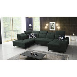 Ascot VI Corner Sofa with Sleeping Function, USB Port, and Adjustable Headrests | Furniture