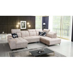 Ecksofa Ascot VI mit Schlaffunktion, USB-Anschluss und verstellbaren Kopfstützen | Möbel