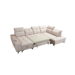 Ecksofa Ascot VI mit Schlaffunktion, USB-Anschluss und verstellbaren Kopfstützen | Möbel