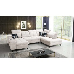 Esquina Ascot VI con función de cama, puerto USB y reposacabezas ajustables | Muebles