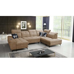 Ascot VI Corner Sofa with Sleeping Function, USB Port, and Adjustable Headrests | Furniture