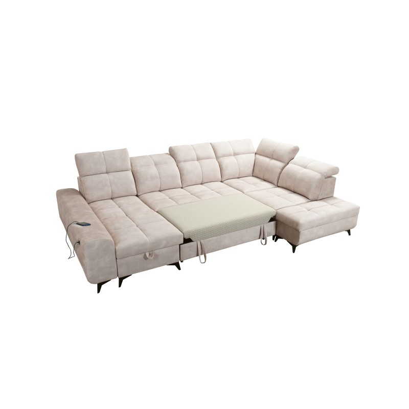Ecksofa Ascot VI mit Schlaffunktion, USB-Anschluss und verstellbaren Kopfstützen | Möbel