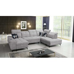 Ascot VI Corner Sofa with Sleeping Function, USB Port, and Adjustable Headrests | Furniture
