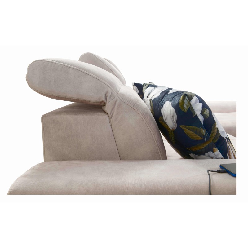 U-shaped corner sofa Ascot VIII with a sleeping function | Velvet fabric, Wave 4