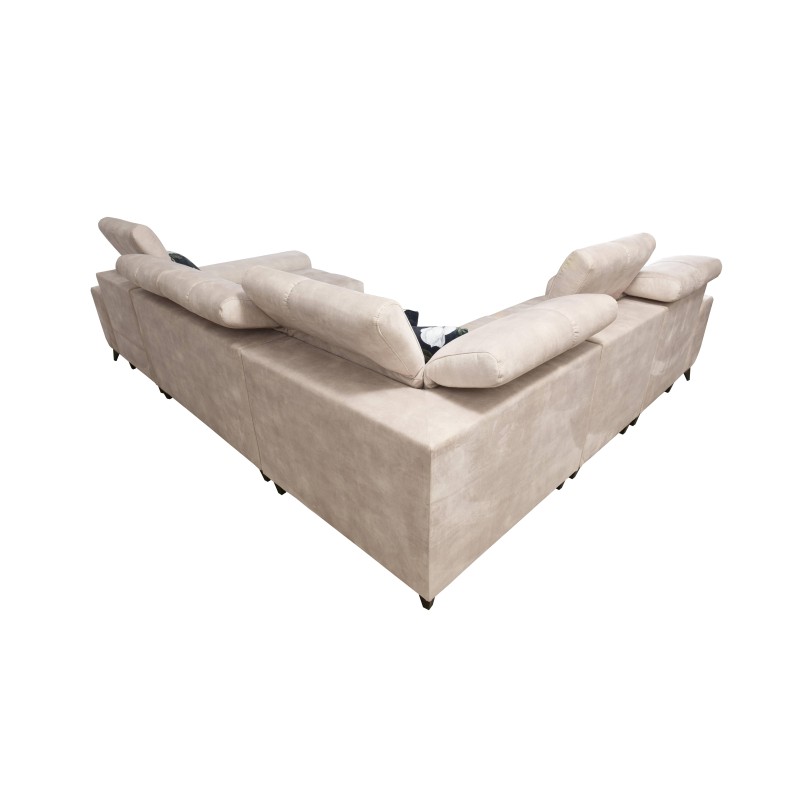 U-förmiges Sofa Ascot VIII mit Schlaffunktion | Samtstoff, Wave 12