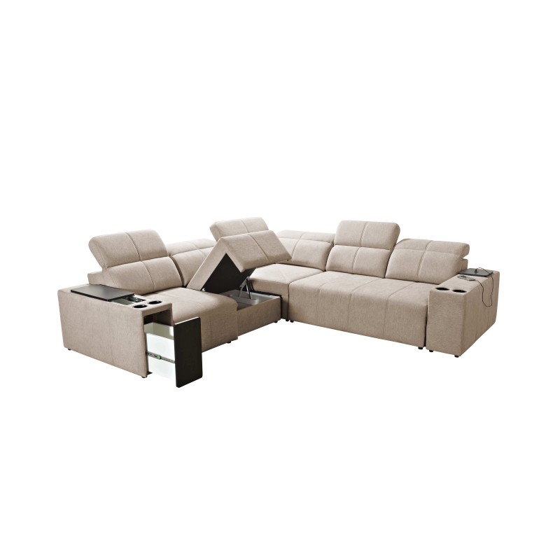 Milano III Mix corner sofa with sleeping function (Weave, Verita 88) | Your living room full of comfort