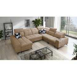 U-förmige Ecksofa Ascot VIII mit Schlaffunktion | Stoff Samt, Wave 4