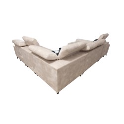 Sofá en forma de U Ascot VIII con función de cama | Tela de terciopelo, Wave 10