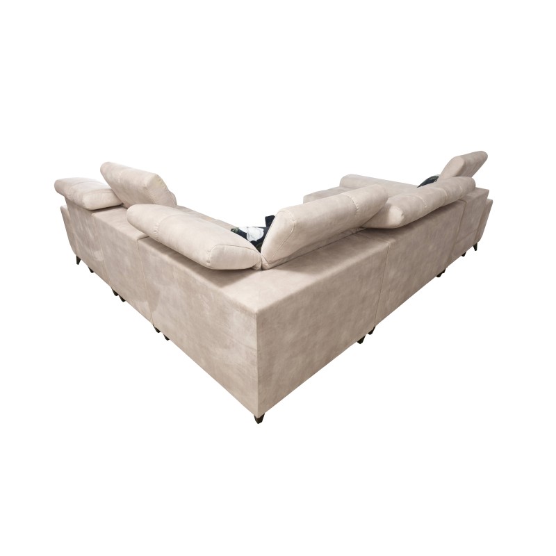 Sofá en forma de U Ascot VIII con función de cama | Tela de terciopelo, Wave 10