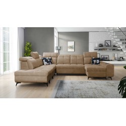 Funktionales Ecksofa in U-Form Ascot X mit Samtstoff, Wave 4 | Möbelgeschäft