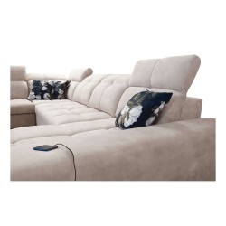 Funktionales Ecksofa in U-Form Ascot X mit Veloursstoff, Wave 12 | Möbelgeschäft
