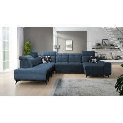 Functional U-shaped corner sofa Ascot X with Velour fabric, Wave 14 | Furniture store