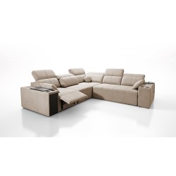 Milano III Mix Corner Sofa with Sleeping Function (Weave, Verita 76) | Your Living Room Full of Comfort