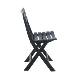 Conjunto de mesa plegable + 2 sillas (negro)