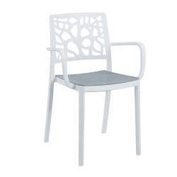 Stuhl (weiß mit grauem Sitz)