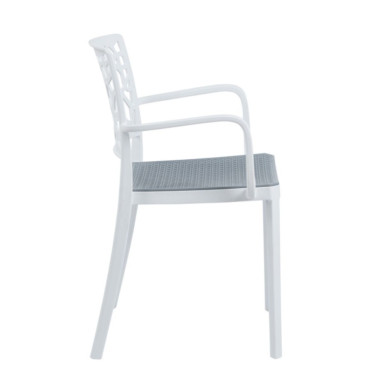 Silla (blanca con asiento gris)