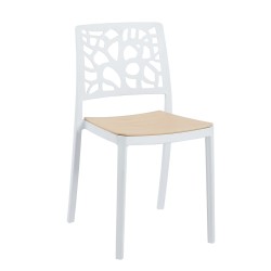 Silla (blanca con asiento natural)