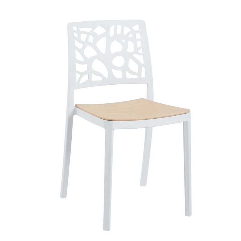 Silla (blanca con asiento natural)