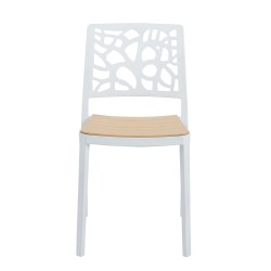 Silla (blanca con asiento natural)