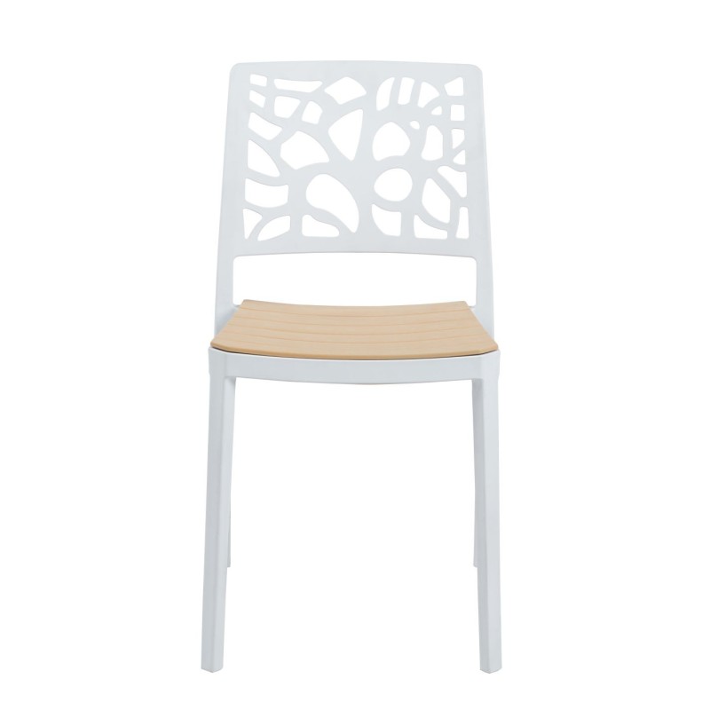 Silla (blanca con asiento natural)