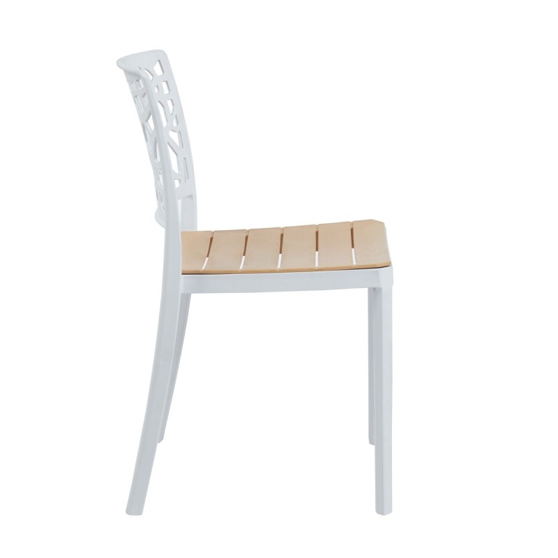 Silla (blanca con asiento natural)