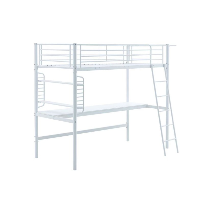Bunk bed with desk 90x200 (white)