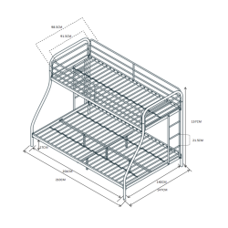Bunk bed 90/140x200 (black)