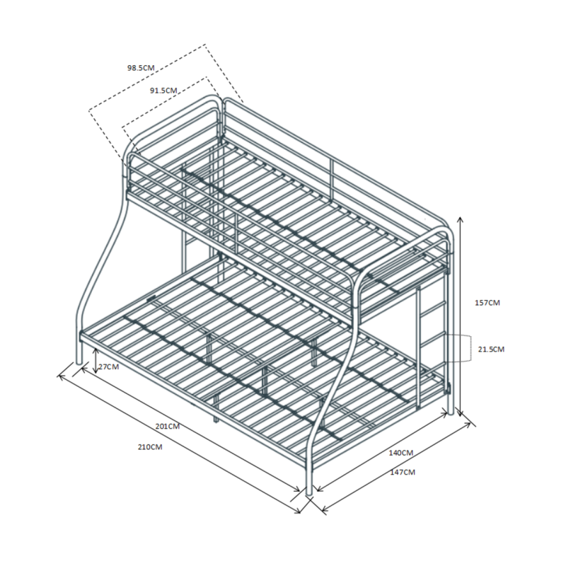 Bunk bed 90/140x200 (black)