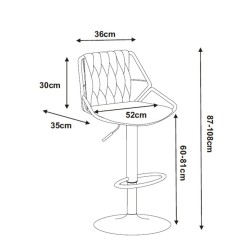 Gray velvet bar stool (gold frame)