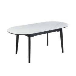 Mesa extensible (mármol blanco) 140(180)x85