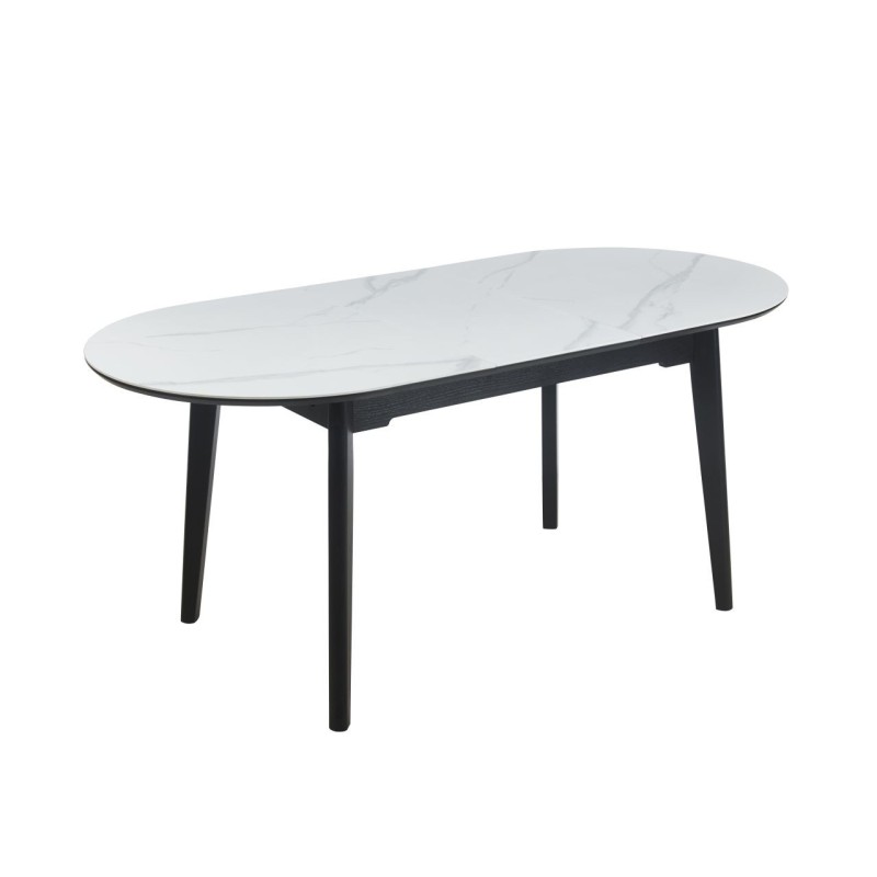 Ausziehbarer Tisch (weißer Marmor) 140(180)x85