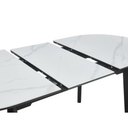 Stół rozkładany (biały marmur) 140(180)x85