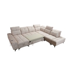 Functional U-shaped corner sofa Ascot X with Velvet fabric, Wave 4 | Furniture store